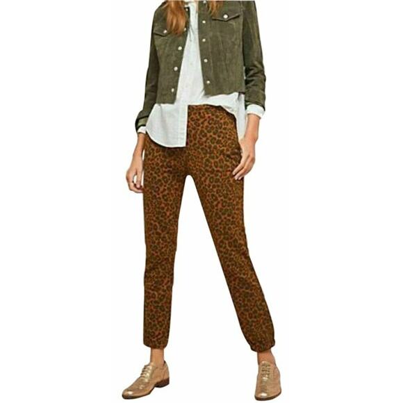 Sanctuary x Anthropologie Brown Urban Leopard Knit Cotton Jogger Pants Womens XS - Picture 1 of 7